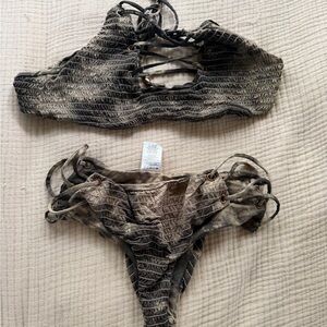 Blue planet camo Natural Tone Bikini